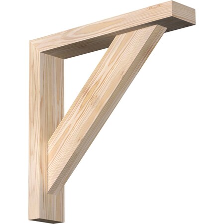Ekena Millwork Traditional Block Smooth Bracket w/ Offset Brace, Douglas Fir, 3 1/2"W x 18"D x 18"H BKT0402X18X18TRA05SDF